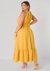 Pompom Gauze Maxi Dress