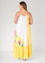 Chain Trimmed Floral Maxi Dress