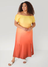 Tall Ombre Off The Shoulder Maxi Dress
