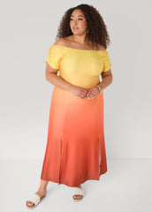 Tall Ombre Off The Shoulder Maxi Dress