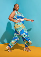 Printed Balloon Leg Jumpsuit