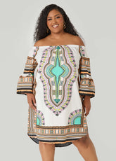 Off The Shoulder Printed Dress