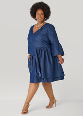 Layered Chambray Babydoll Dress