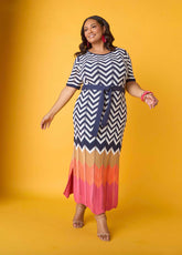 Zig Zag Pointelle Maxi Dress