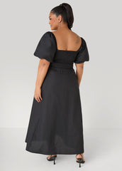 Bubble Sleeved A Line Dress