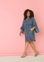Striped Denim Shirtdress