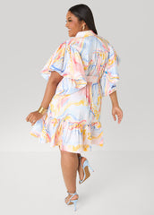 Ruffled Watercolor Dress