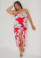 Strapless Floral Maxi Dress