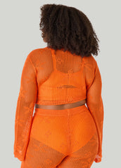 Crochet Tie Front Crop Top
