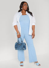 Jacquard Knit Flared Pants