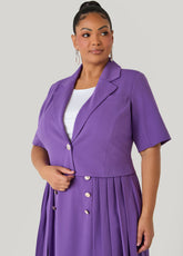 Cropped Button Front Blazer