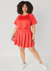 Pleated Athletic Knit Tennis Skirt