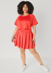 Pleated Athletic Knit Tennis Skirt