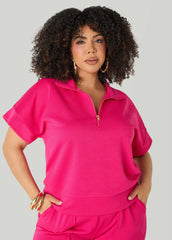 Ribbed Athletic Knit Pullover