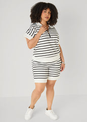 Striped Athletic Knit Pullover