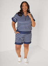 Athletic Knit Striped Shorts