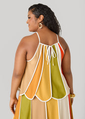 Striped Paneled Swing Top
