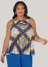 Chain Trimmed Animal Print Cami