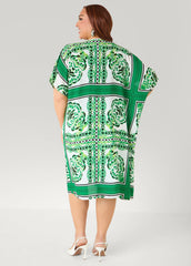 Scarf Print Open Front Duster