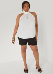 Crepe High Neck Top