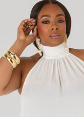Crepe High Neck Top