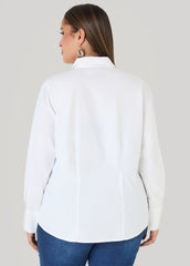 Cotton Blend Collared Shirt