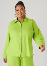 Long Sleeved Linen Blend Shirt