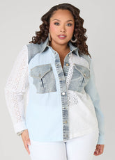 Embroidered Eyelet Paneled Shirt