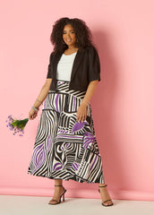 Geo Print Scuba Maxi Skirt