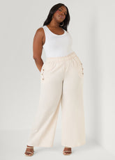 Button Detailed Cotton Blend Pants