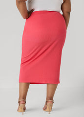 Textured Midi Pencil Skirt