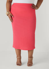 Textured Midi Pencil Skirt