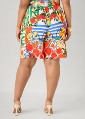 Printed Pull On Shorts
