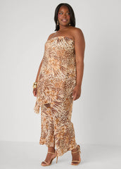 Animal Print Wide Leg Pants