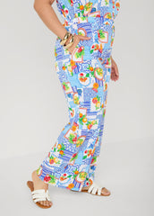 Printed Pull On Pants