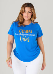 Gemini Vibes Metallic Graphic Tee