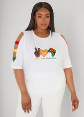 Juneteenth Crystal Cutout Tee