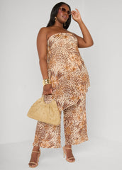 Animal Print Mesh Tube Top