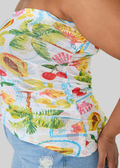 Summer Print Mesh Tube Top