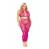 Dreamgirl Rose Fishnet Bralette And Skirt Set