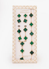 4 Piece Clover Necklace Set