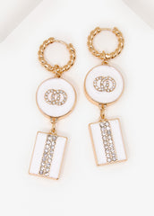 Crystal Rings Drop Earrings