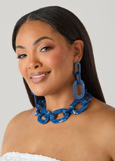Marble Chain Link Necklace Set