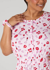 Moon To Noon Kiss Print Jumpsuit Set