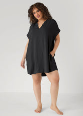 V Neck Textured Sleepshirt