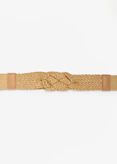 Braided Straw Stretch Belt