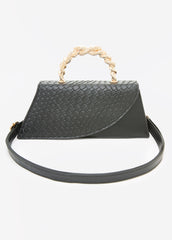Basketweave Faux Leather Satchel