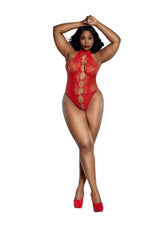 Dreamgirl High Collar Peek A Boo Teddy