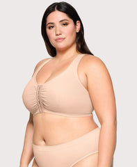 Lace Panel T Back Comfort Bra