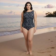 InstantFigure Feathers High Neck Swimsuit